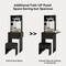 Small Vanity Desk with Mirror and Lights Mini Black Makeup Vanities Set with Storage Chair for Bedroom Compact Make up Dressing Table with Fold-up Panel for Tiny Space